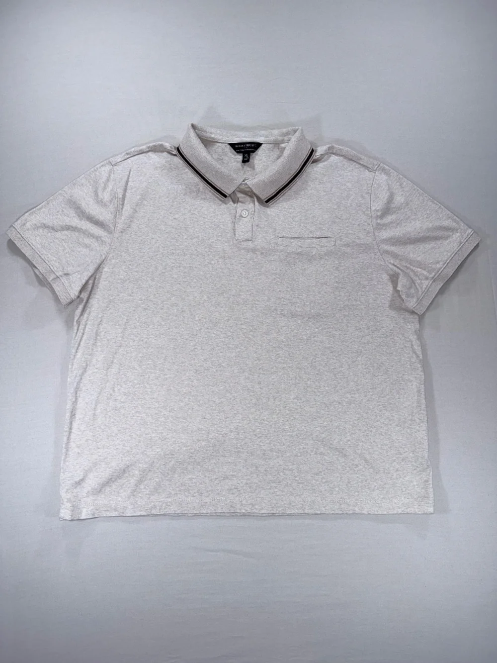 Banana Republic Luxe Touch Performance Polo XL Oatmeal Heather Gray